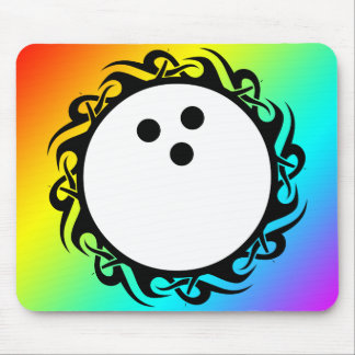 tribal rainbow bowling mouse pad