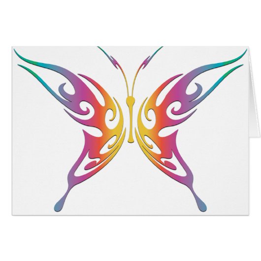 Tribal Rainbow Butterfly Cards (Front Horizontal)