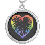 Tribal Rainbow Heart Necklace at Zazzle