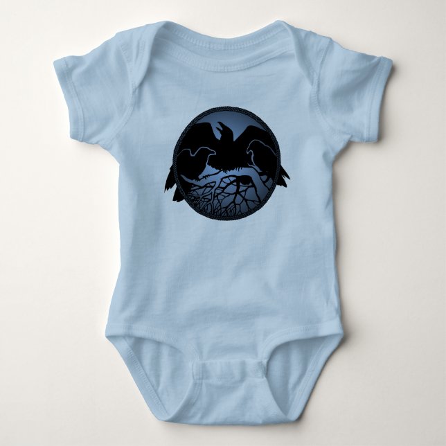 Tribal Raven Baby Top Creeper Baby Raven Bodysuits (Front)