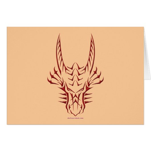 Tribal Red Dragon Head Cards (Front Horizontal)
