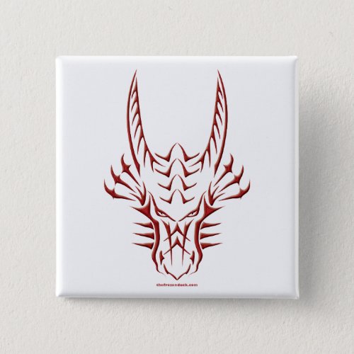 Tribal Red Dragon Head Pinback Button