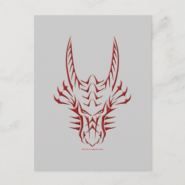Tribal Red Dragon Head Postcard (Front)