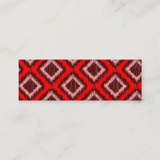 Customizable Tribal Red Ikat Modern Chic Pattern Business Card Template