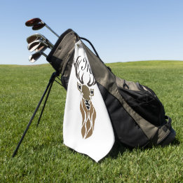 Tribal Red Stag Monogram Golf Towel