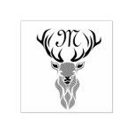 Tribal Red Stag Monogram Rubber Stamp