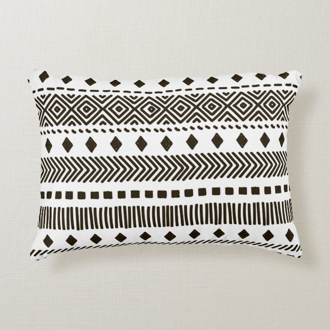 Tribal Rhythms: Ethnic Geometric Patterns Accent Pillow (Front)