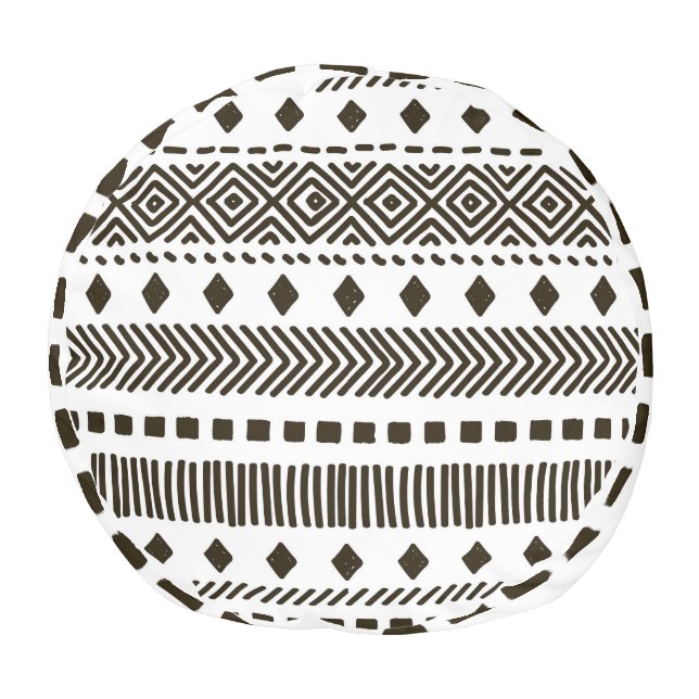 Tribal Rhythms: Ethnic Geometric Patterns Pouf (Bottom)
