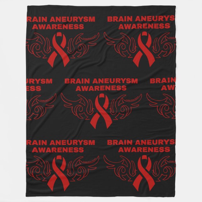 Tribal Ribbon...Brain Aneurysm Fleece Blanket (Front)