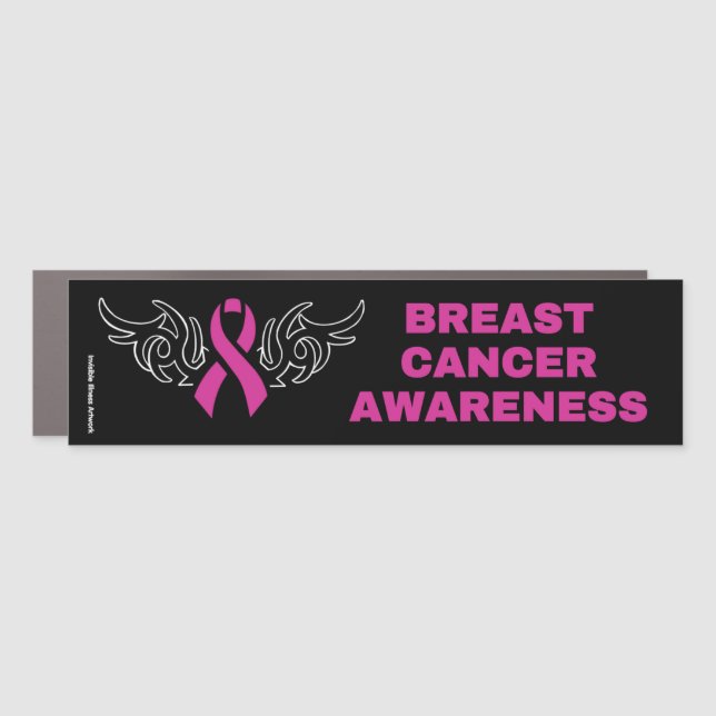 Tribal Ribbon...Breast Cancer Car Magnet (Front)