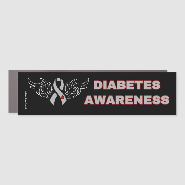 Tribal Ribbon...Diabetes Car Magnet (Front)