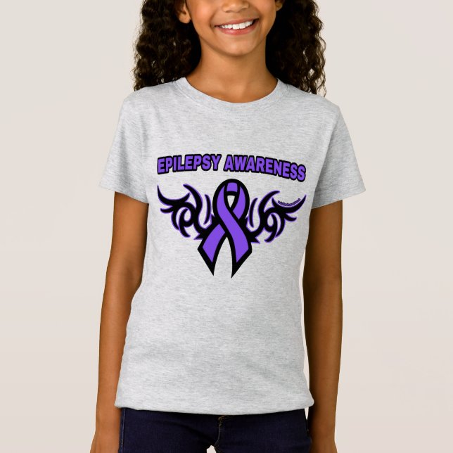 Tribal Ribbon...Epilepsy T-Shirt (Front)