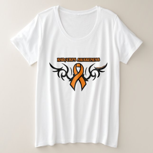 Tribal Ribbon...RSD/CRPS Plus Size T-Shirt (Design Front)