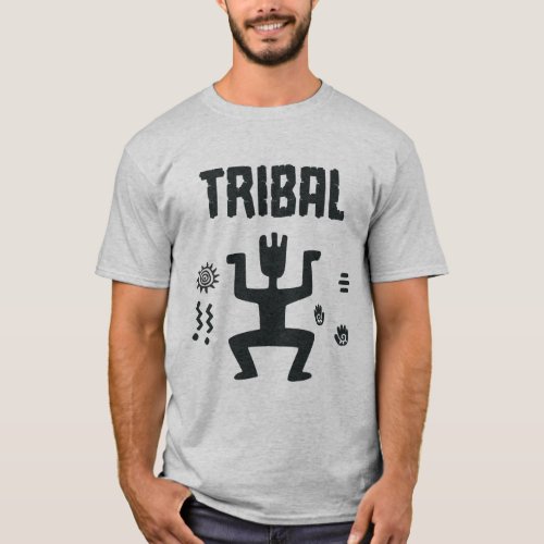 Tribal Rock Art Petroglyph Shaman Native T_Shirt