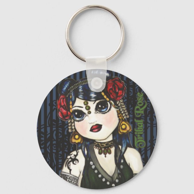 Tribal Rose Tribal Belly Dancer Key Chain (Front)
