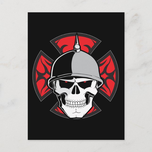 Tribal Round Cross Skull Postcard (Front)