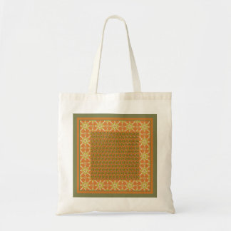 Tribal Rust Green Cream Patterns Budget Tote Bag