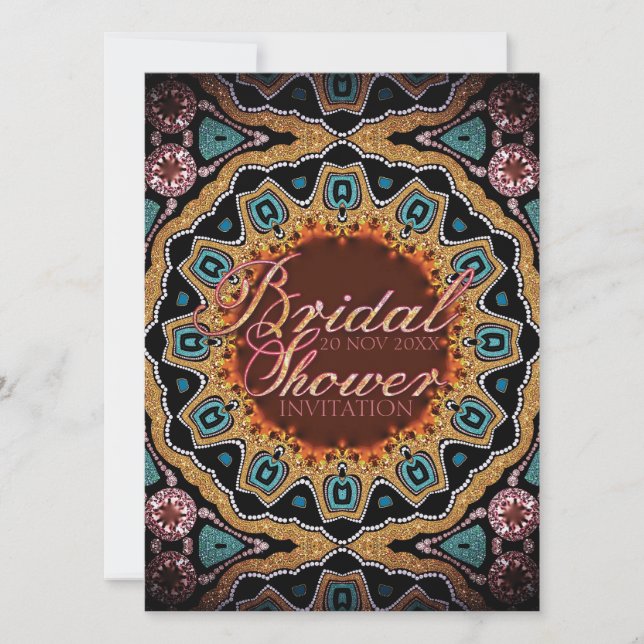 Tribal Rustic Sparkle Bridal Shower Invitations (Front)