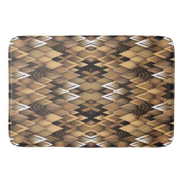 TRIBAL RUSTIC TRIANGULAR PATTERN  BATH MAT (Front)
