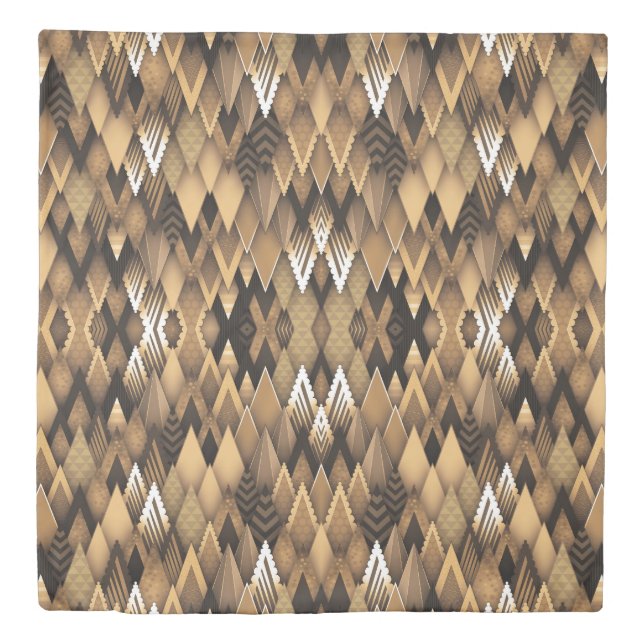 TRIBAL RUSTIC TRIANGULAR PATTERN DUVET COVER (Front)