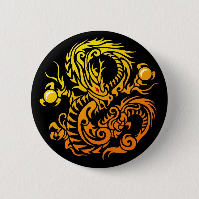 tribal ryuu gold button (Front)