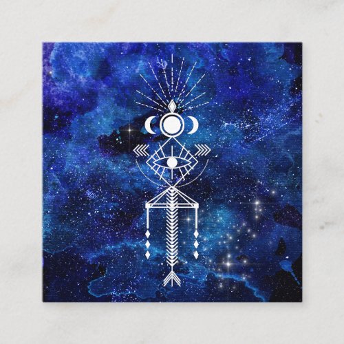  Tribal Sacred Celestial Cosmic Shaman Aztec Square Business Card