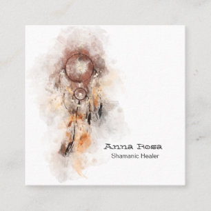 *~* Tribal Sacred Shamanic Dream Catcher Shaman Square Business Card
