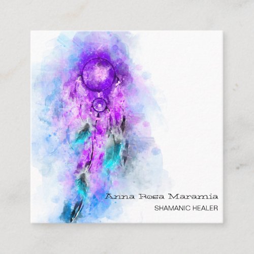  Tribal Sacred Shamen Shamanic _ Dream Catcher  Square Business Card