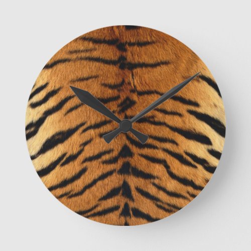 Tribal Safari jungle animal Tiger Print Round Clock