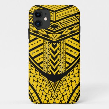 Tribal Samoan Tattoo Design In Symmetry Iphone 11 Case by MarkStorm at Zazzle