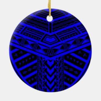 Tribal Samoan Tattoo Design In Symmetry Ceramic Ornament by MarkStorm at Zazzle