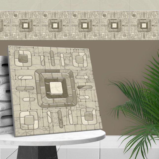 Tribal Sand Mosaic Art  Ceramic Tile (Creator Uploaded)