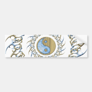 Tribal Sand & Water Yin Yang Bumper Sticker