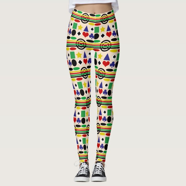 Tribal Scandinavian Nordic Pattern Design  Leggings (Front)