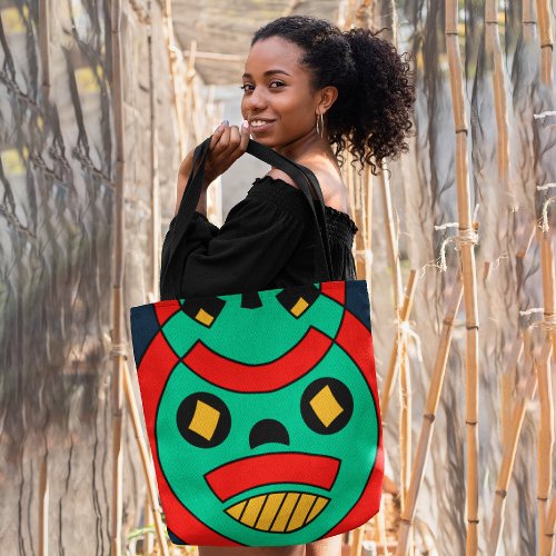 Tribal scary tote bag