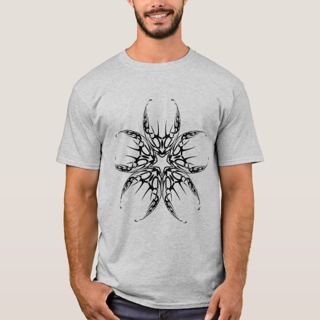 Tribal Scorpion – Bold Black Line Art Design T-Shirt (Front)