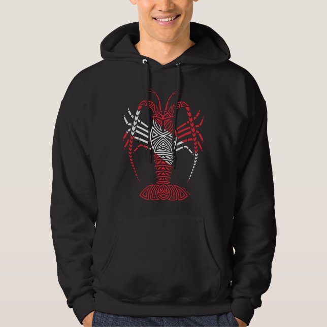 Tribal Scuba Flag Spiny Lobster Hoodie (Front)