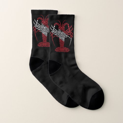 Tribal Scuba Flag Spiny Lobster Socks