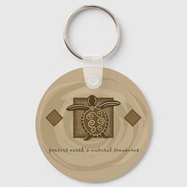 Tribal Sea Turtle Keychain (Front)