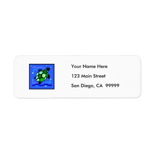 Tribal Sea Turtle Label
