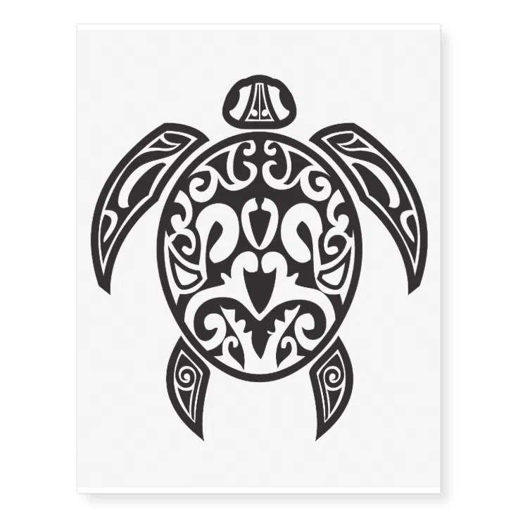 Tribal Sea Turtle (Large) Temporary Tattoos | Zazzle