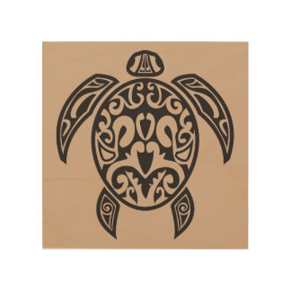 Tribal Sea Turtle Wood Wall Decor