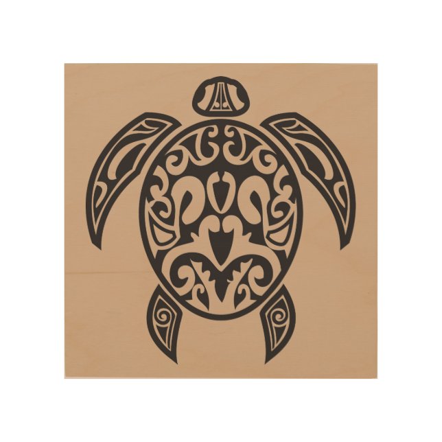 Tribal Sea Turtle Wood Wall Decor (Front)