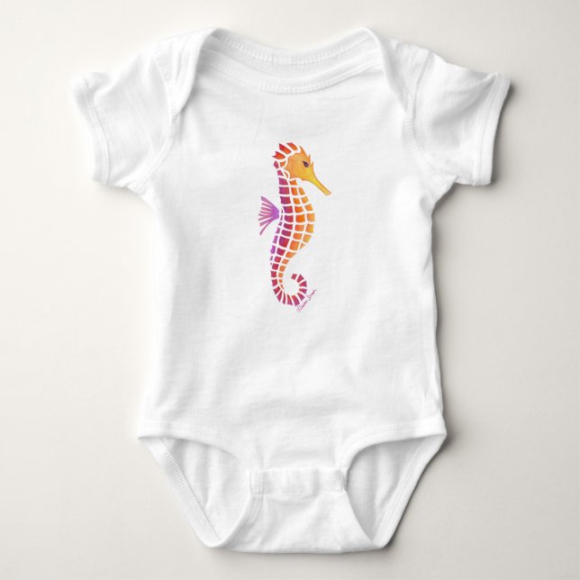 Tribal Seahorse Baby Bodysuit (Front)