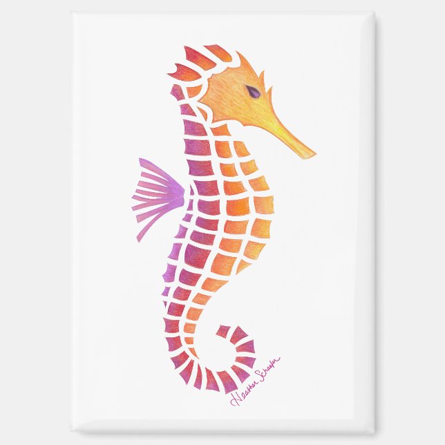 Tribal Seahorse Magnet (Front)