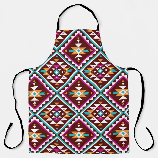 Tribal seamless colorful geometric pattern apron (Front)