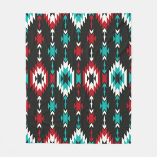 Tribal seamless colorful geometric pattern. Ethnic Fleece Blanket