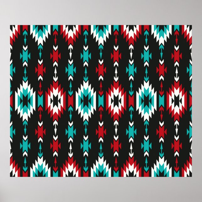 Tribal seamless colorful geometric pattern. Ethnic Poster (Front)