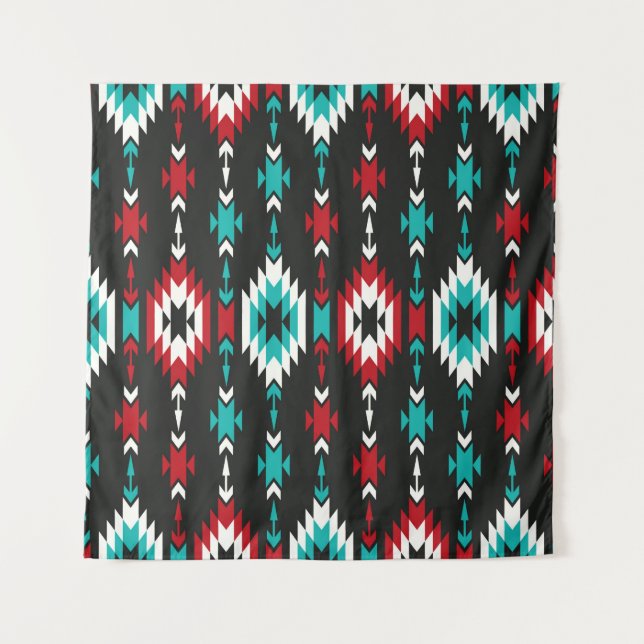 Tribal seamless colorful geometric pattern. Ethnic Tapestry (Front)