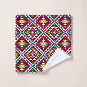 Tribal seamless colorful geometric pattern wash cloth